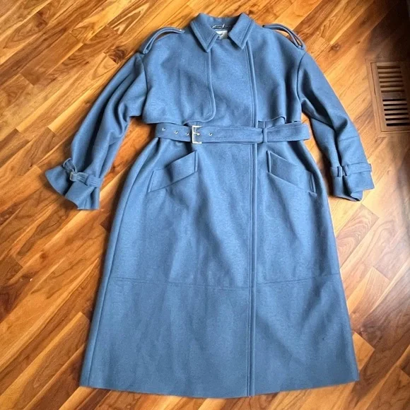 Ted Baker London Liiliey Boiled Wool Trench Coat TB Sz 6/XXL, NEW - Picture 6 of 17